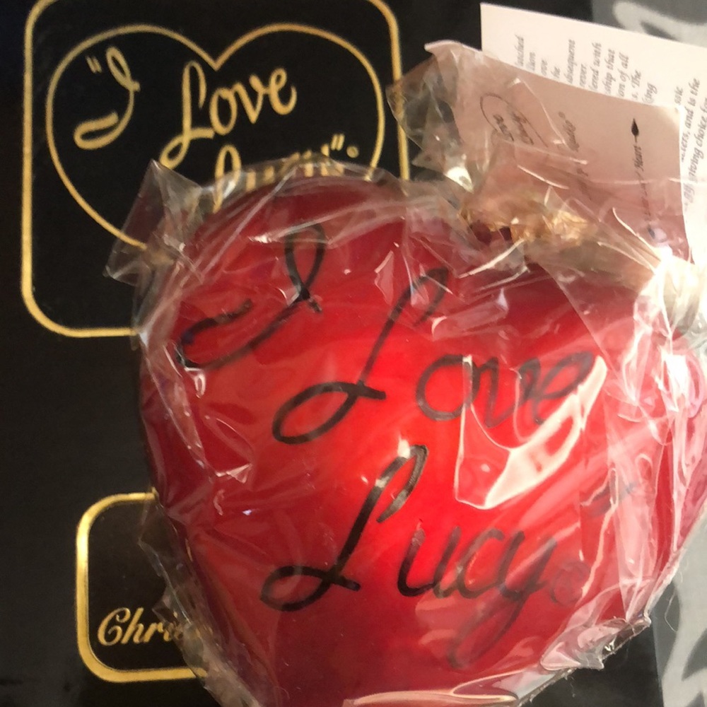 New 1997 Radko I Love Lucy Heart Glass Ornament